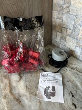 Caruso red hair roller steam set with gray heater unit